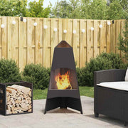 Fire Pit Preto 50 x 50 x 95 cm Aço