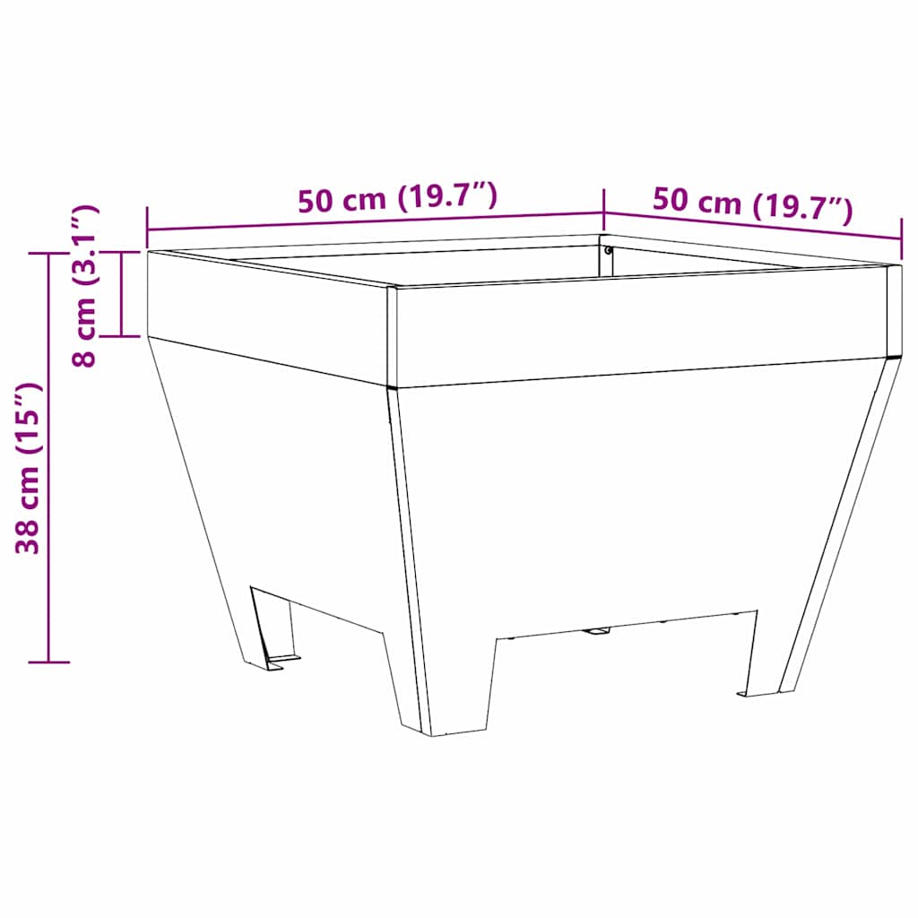 Fire Pit Preto 50 x 50 x 38 cm Aço
