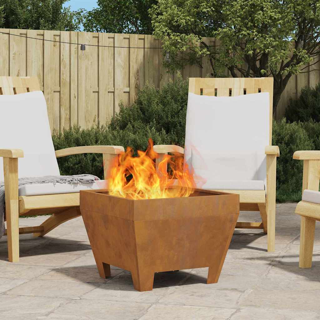 Fire Pit Castanho 50 x 50 x 38 cm Aço