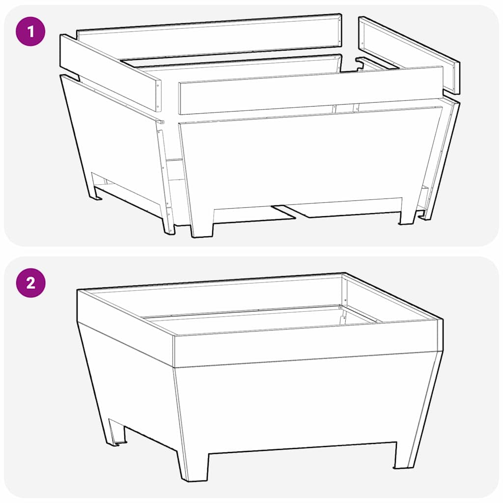 Fire Pit Castanho 80 x 80 x 43 cm Aço
