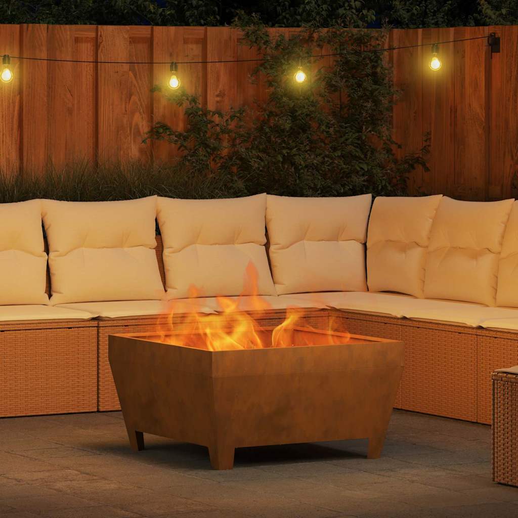 Fire Pit Castanho 80 x 80 x 43 cm Aço