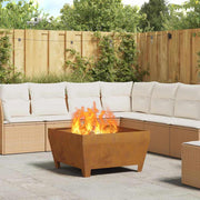 Fire Pit Castanho 80 x 80 x 43 cm Aço