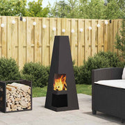 Fire Pit Preto 35 x 35 x 100 cm Aço