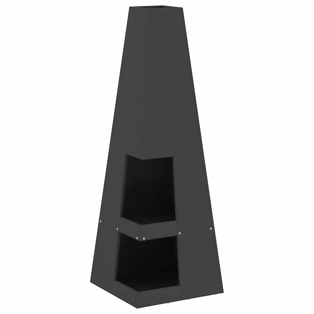 Fire Pit Preto 35 x 35 x 100 cm Aço