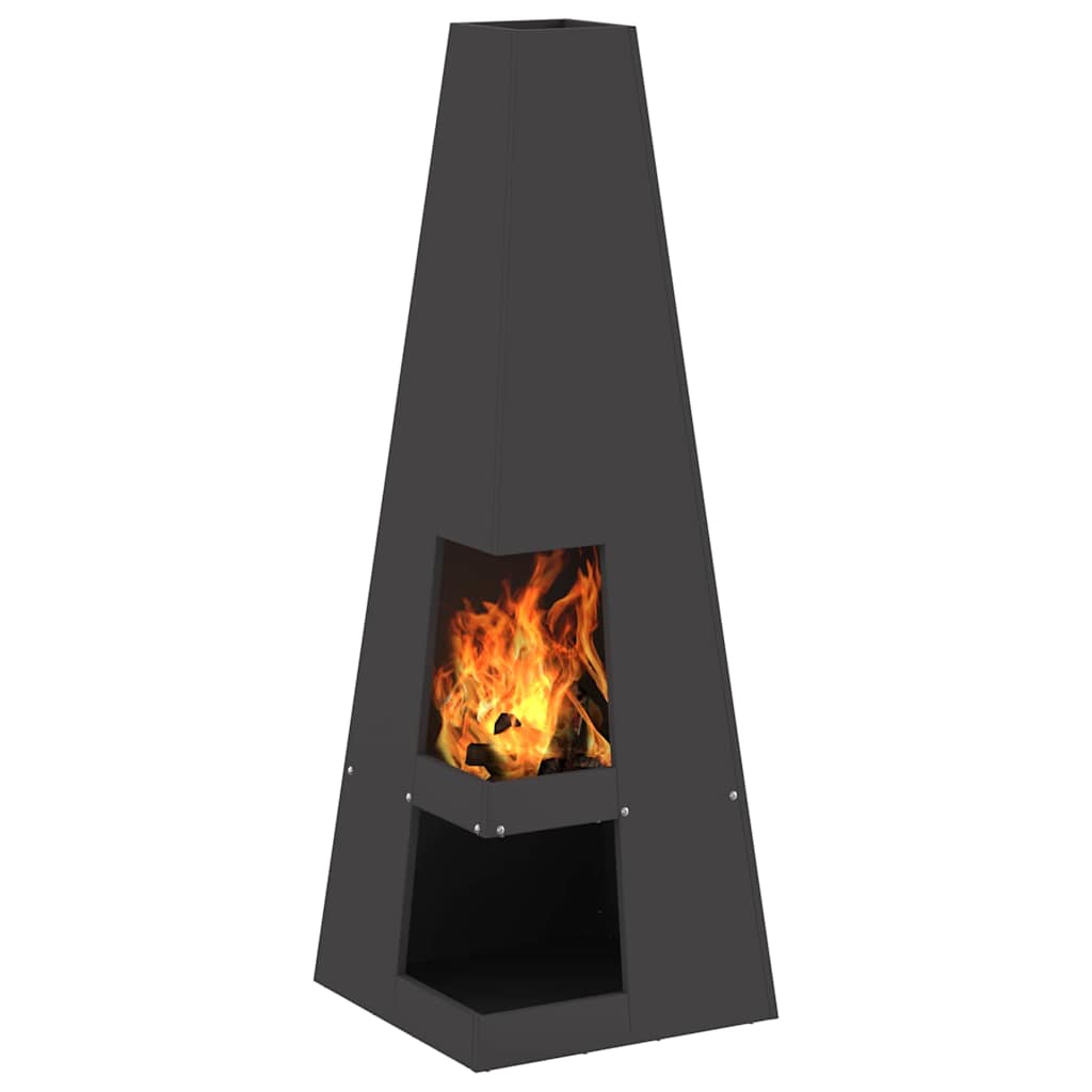 Fire Pit Preto 35 x 35 x 100 cm Aço