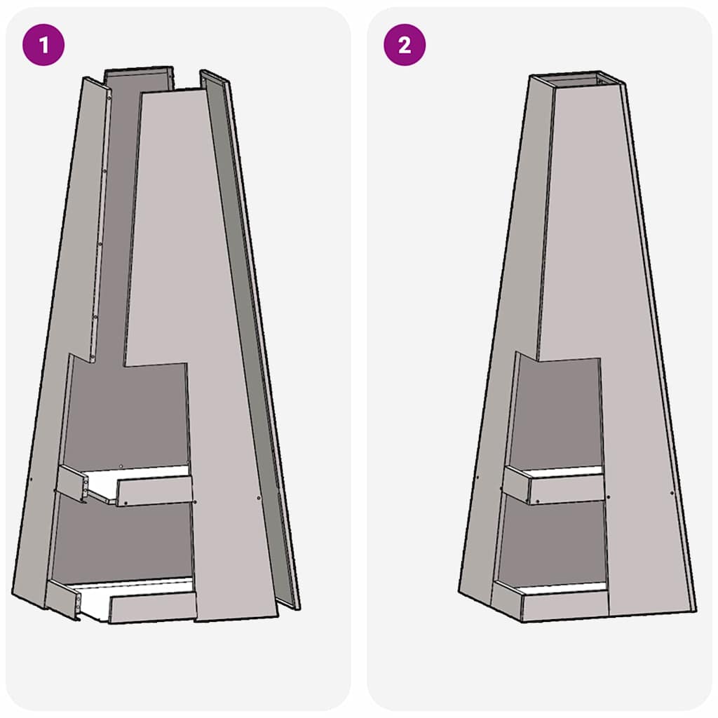 Fire Pit Castanho 35 x 35 x 100 cm Aço