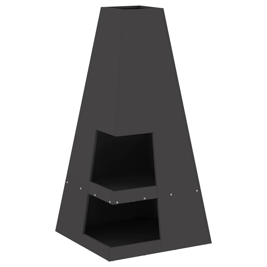 Fire Pit Preto 50 x 50 x 100 cm Aço