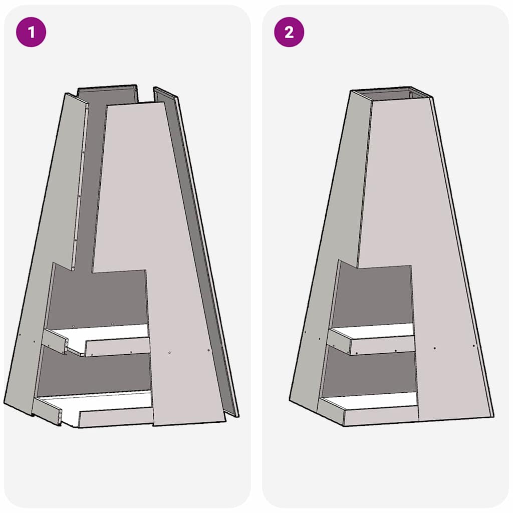 Fire Pit Castanho 50 x 50 x 100 cm Aço