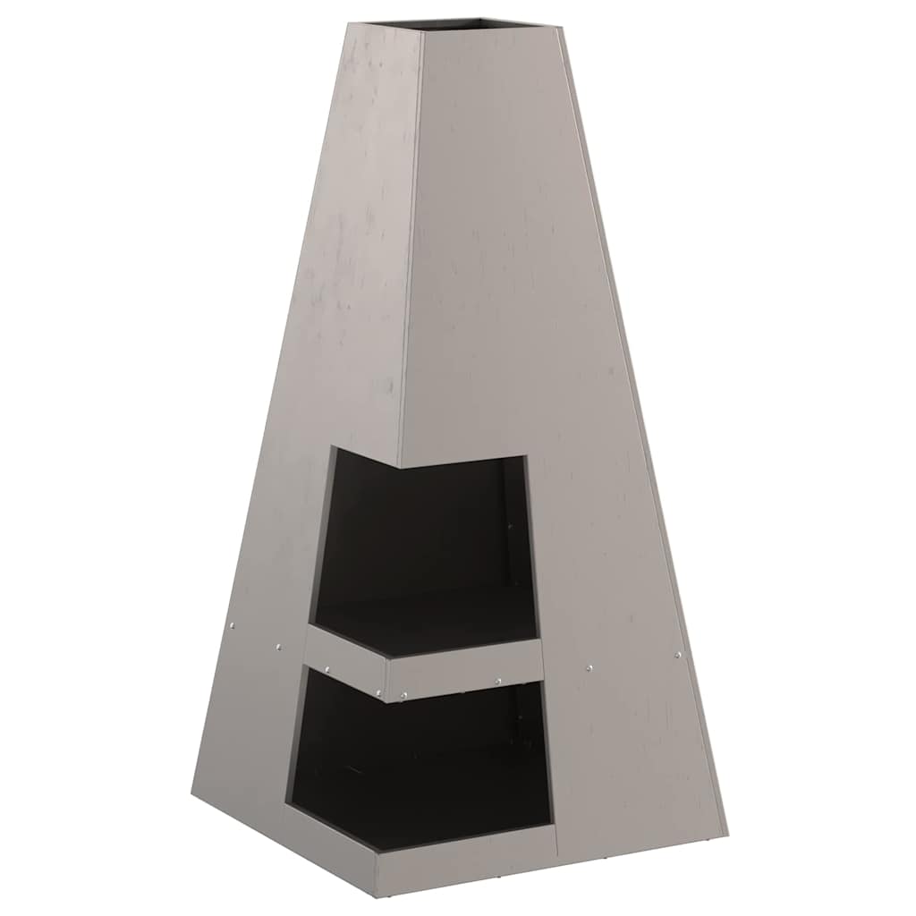 Fire Pit Castanho 50 x 50 x 100 cm Aço