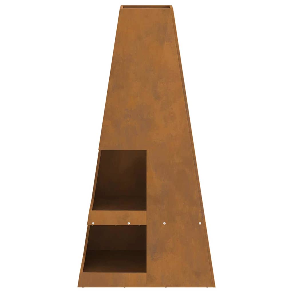 Fire Pit Castanho 50 x 50 x 100 cm Aço