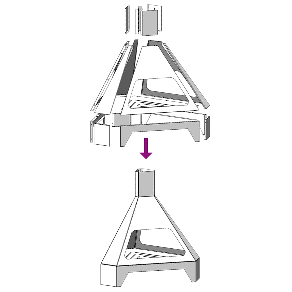 Fire Pit Castanho 50 x 43 x 52 cm Aço