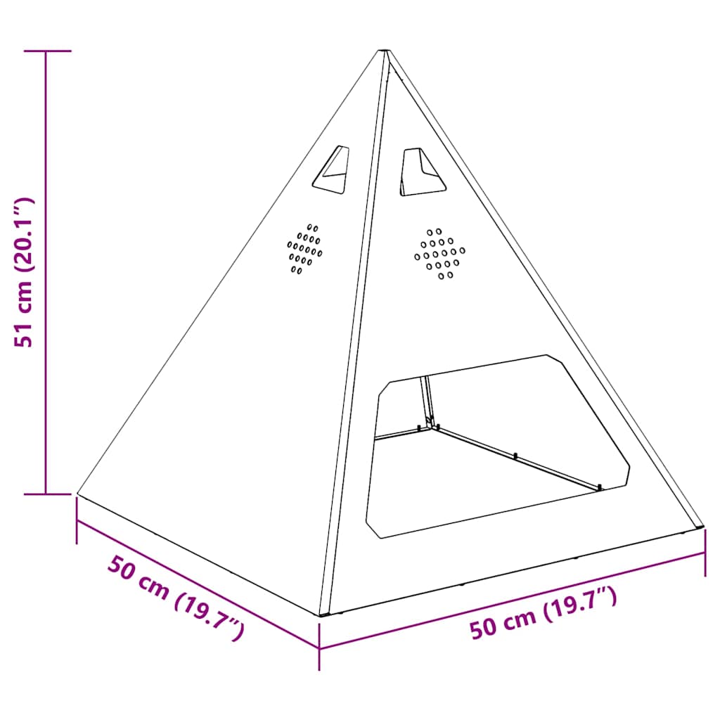 Fire Pit Preto 50 x 50 x 51 cm Aço