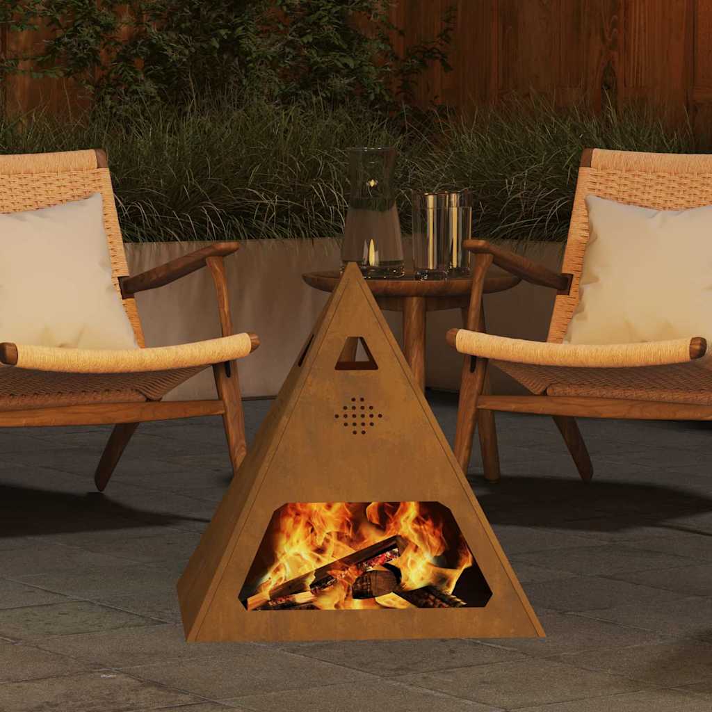 Fire Pit Castanho 50 x 50 x 51 cm Aço corten