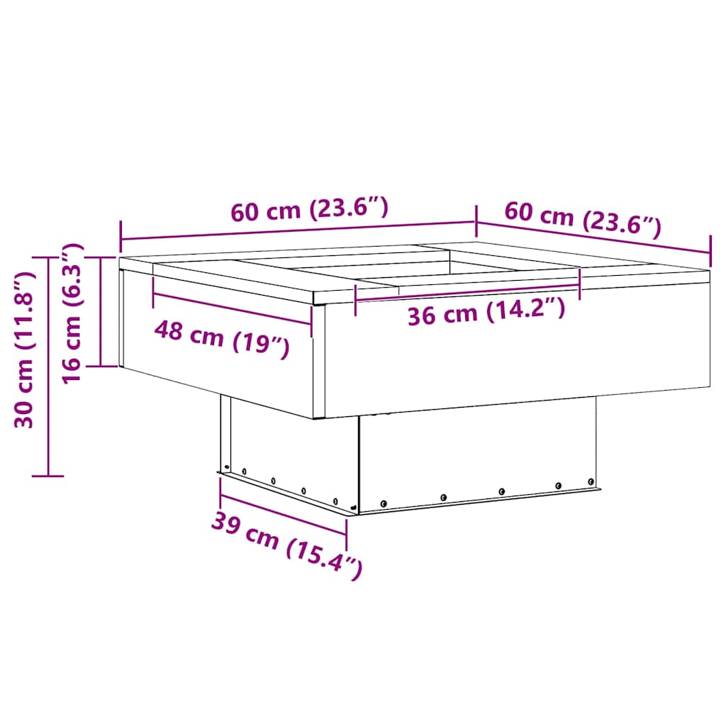 Fire Pit Preto 60 x 60 x 30 cm Aço