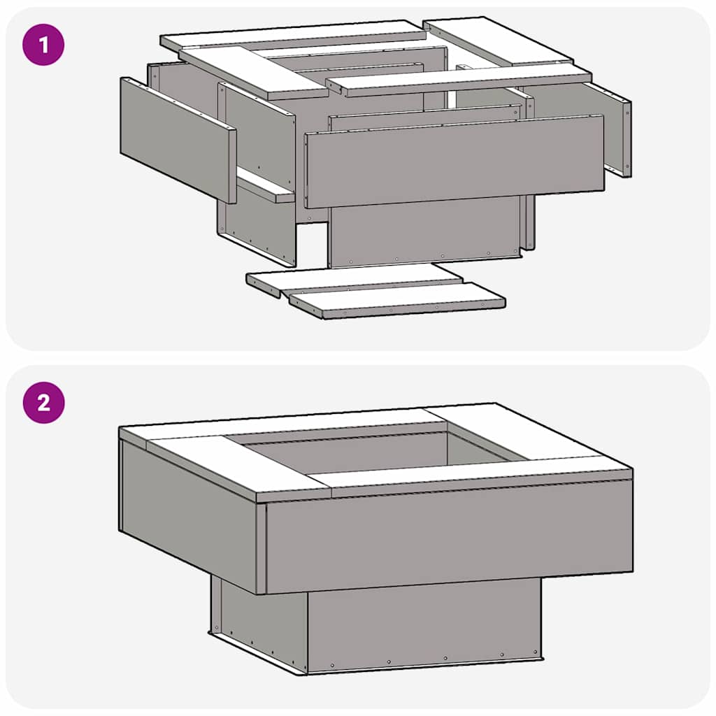 Fire Pit Castanho 60 x 60 x 30 cm Aço