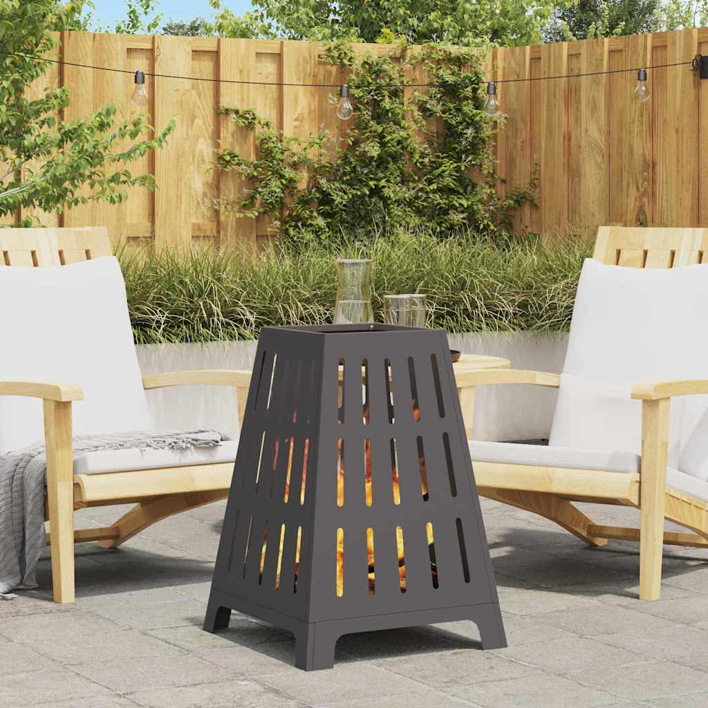 Fire Pit Preto 50 x 50 x 70 cm Aço laminado a frio