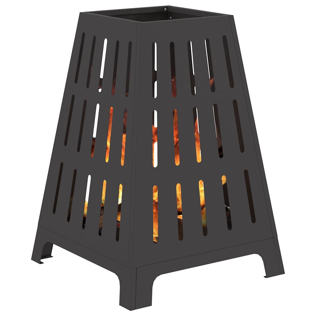 Fire Pit Preto 50 x 50 x 70 cm Aço laminado a frio