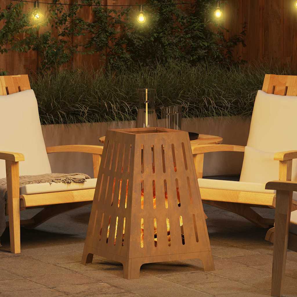 Fire Pit Castanho 50 x 50 x 70 cm Aço corten