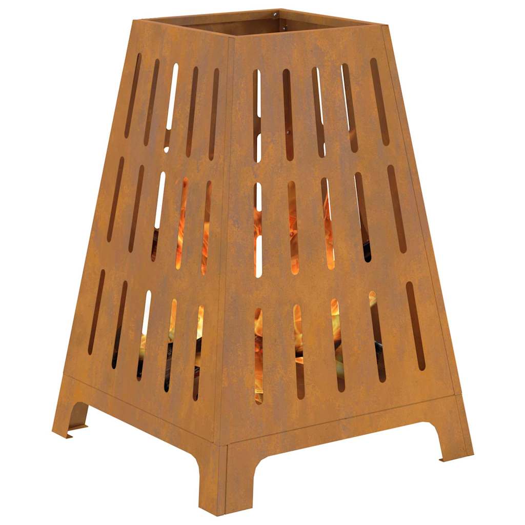 Fire Pit Castanho 50 x 50 x 70 cm Aço corten
