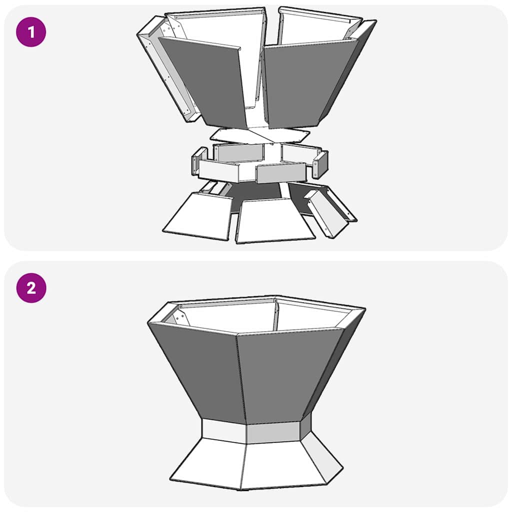 Fire Pit Preto 50 x 50 x 40 cm Aço