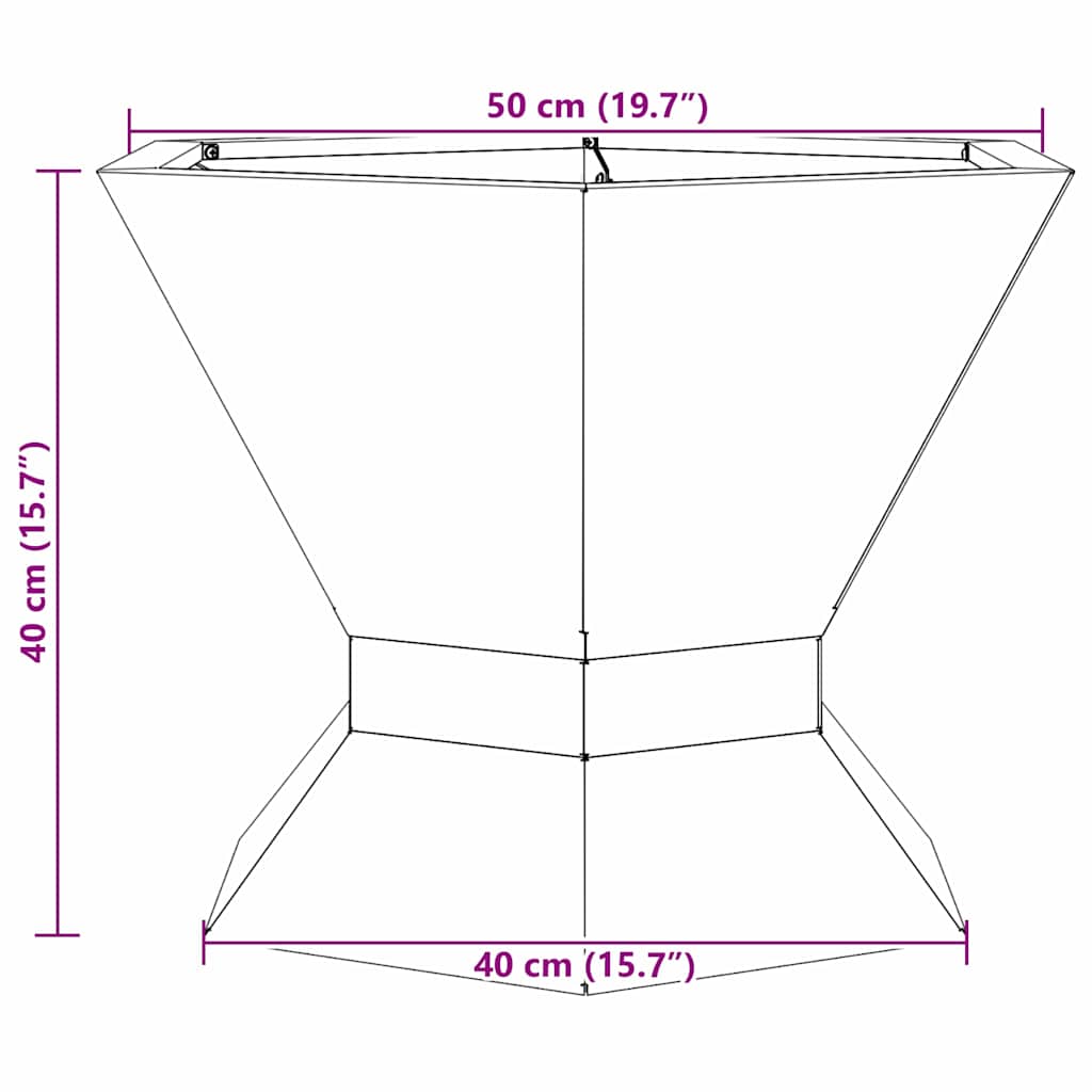 Fire Pit Preto 50 x 50 x 40 cm Aço