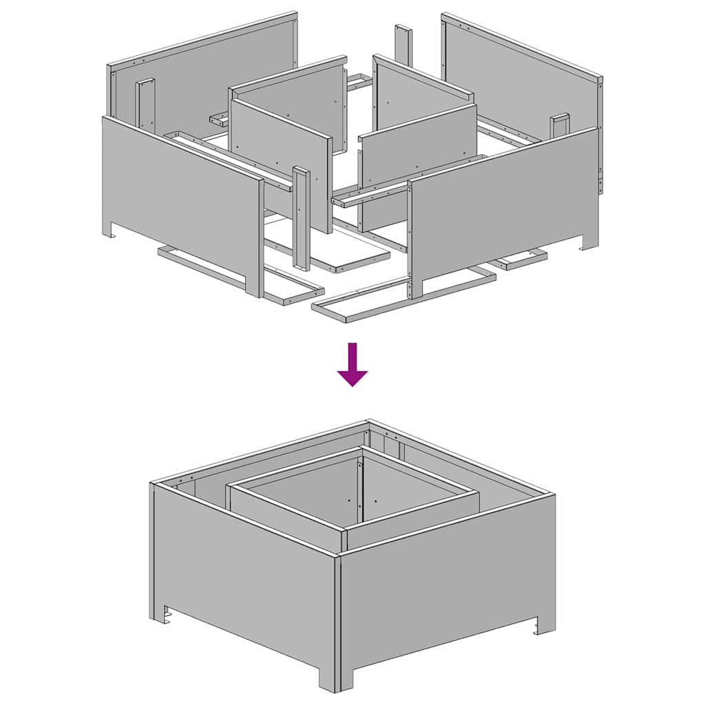 Fire Pit Castanho 60 x 60 x 30 cm Aço