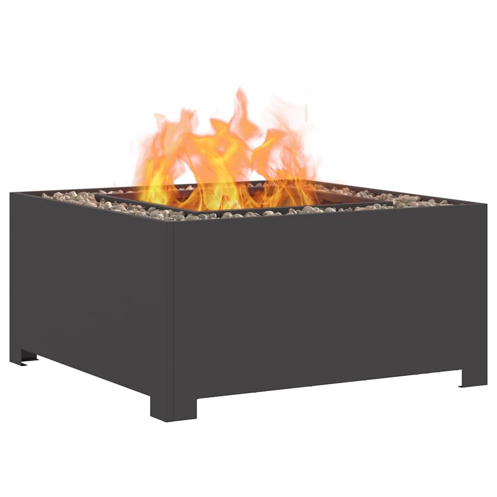 Fire Pit Preto 80 x 80 x 40 cm Aço laminado a frio