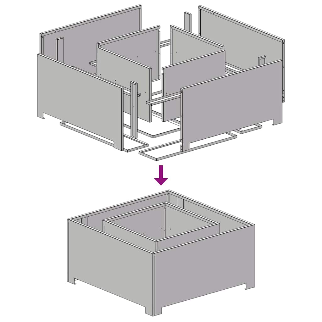 Fire Pit Castanho 80 x 80 x 40 cm Aço corten