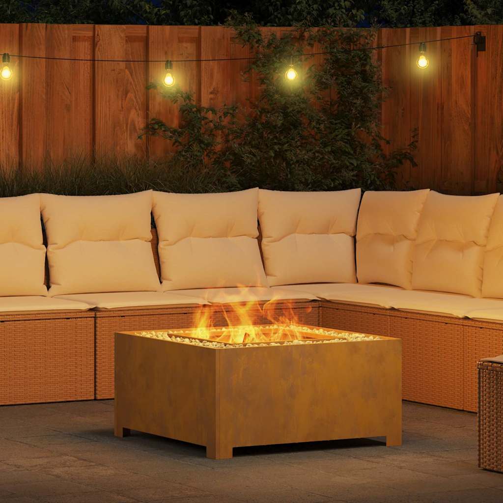 Fire Pit Castanho 80 x 80 x 40 cm Aço corten