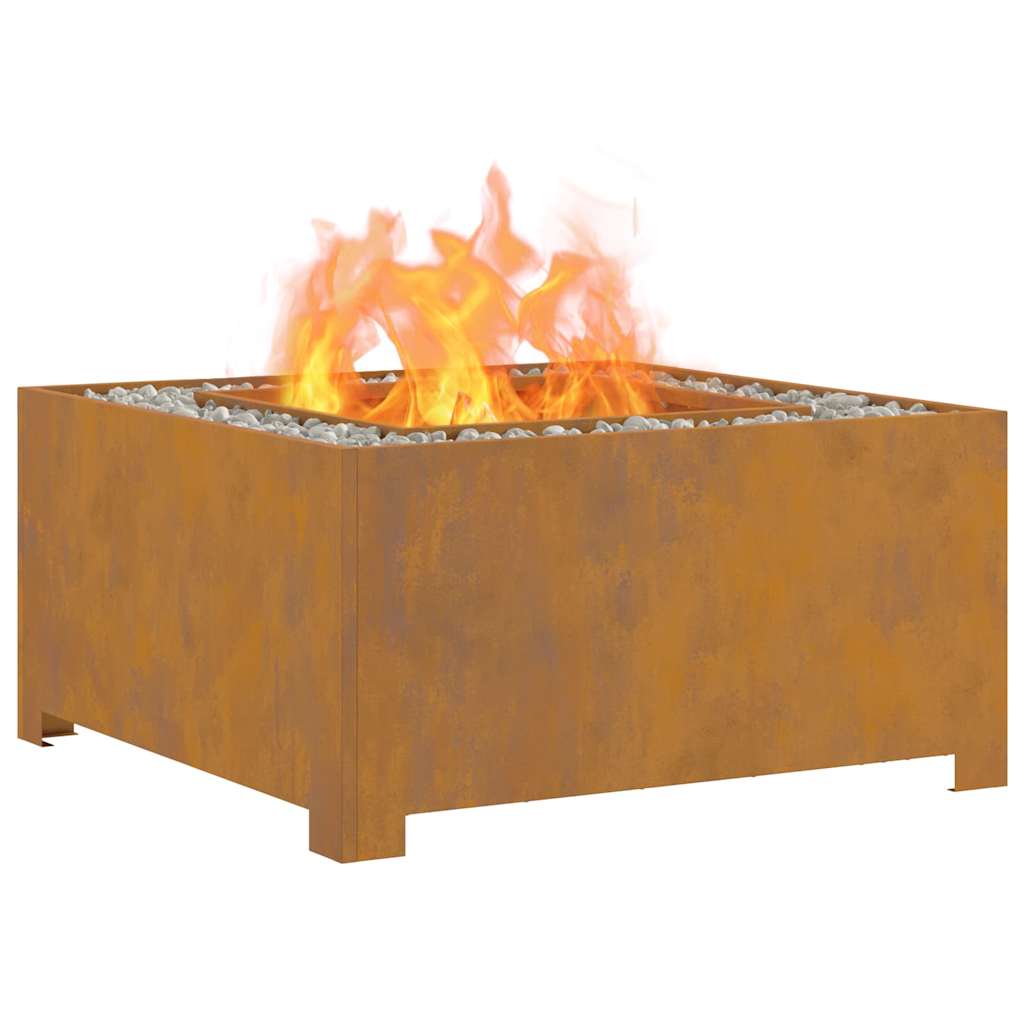 Fire Pit Castanho 80 x 80 x 40 cm Aço corten