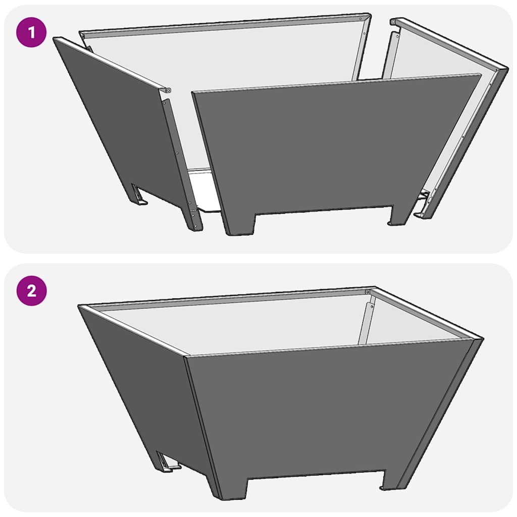 Fire Pit Castanho 60 x 60 x 30 cm Aço