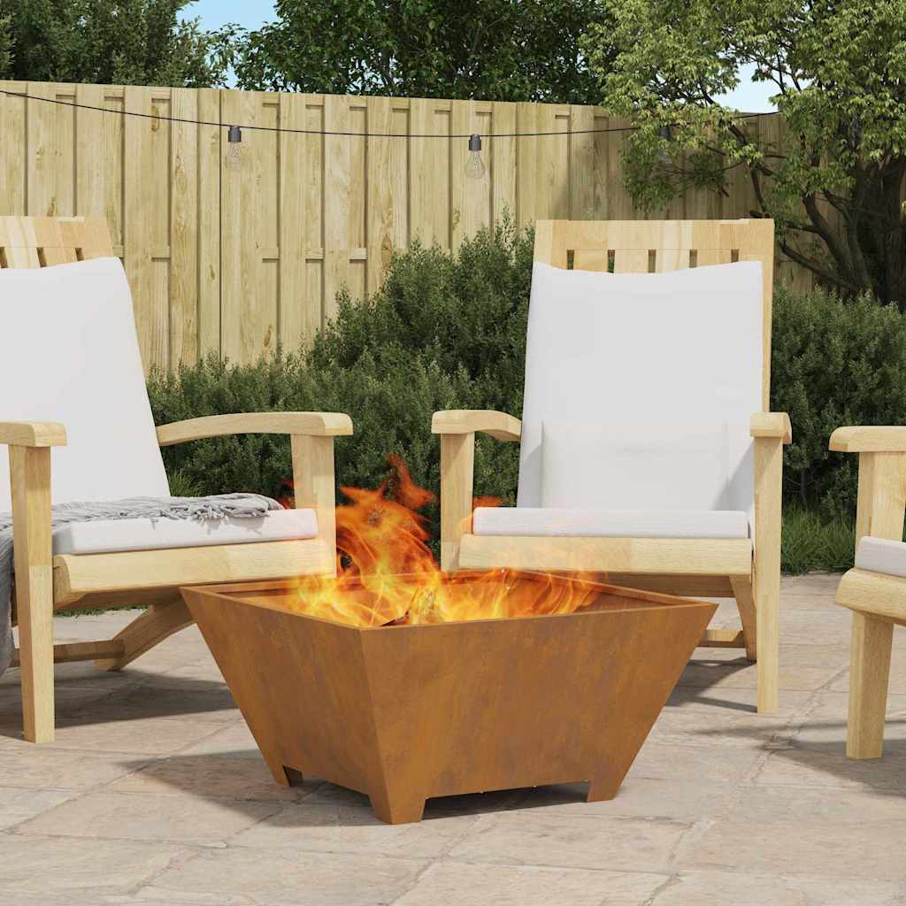 Fire Pit Castanho 60 x 60 x 30 cm Aço