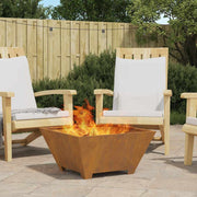 Fire Pit Castanho 60 x 60 x 30 cm Aço