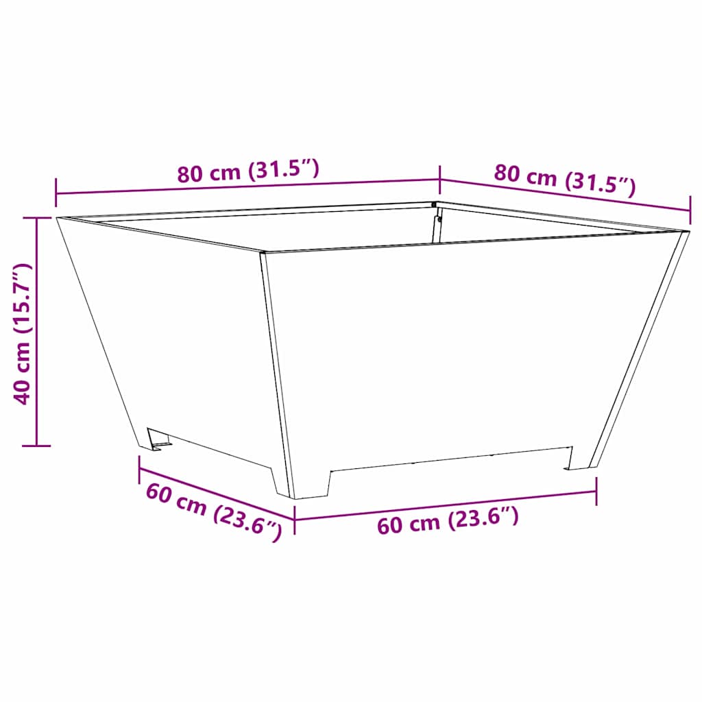 Fire Pit Preto 80 x 80 x 40 cm Aço