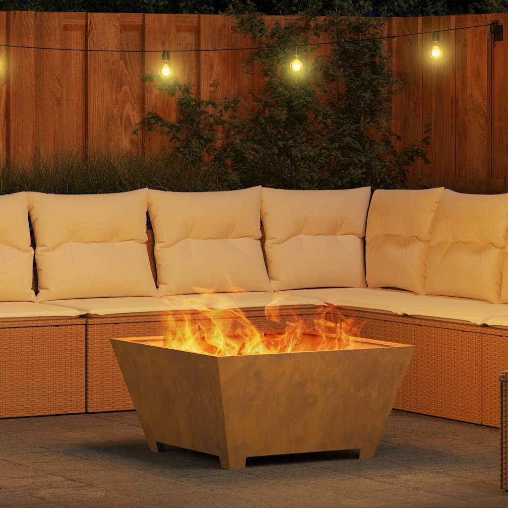 Fire Pit Castanho 80 x 80 x 40 cm Aço