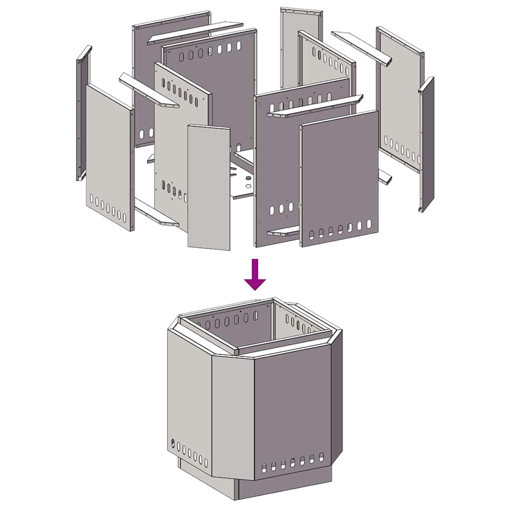 Fogueira Sem Fumaça Castanho 48 x 48 x 51 cm Aço