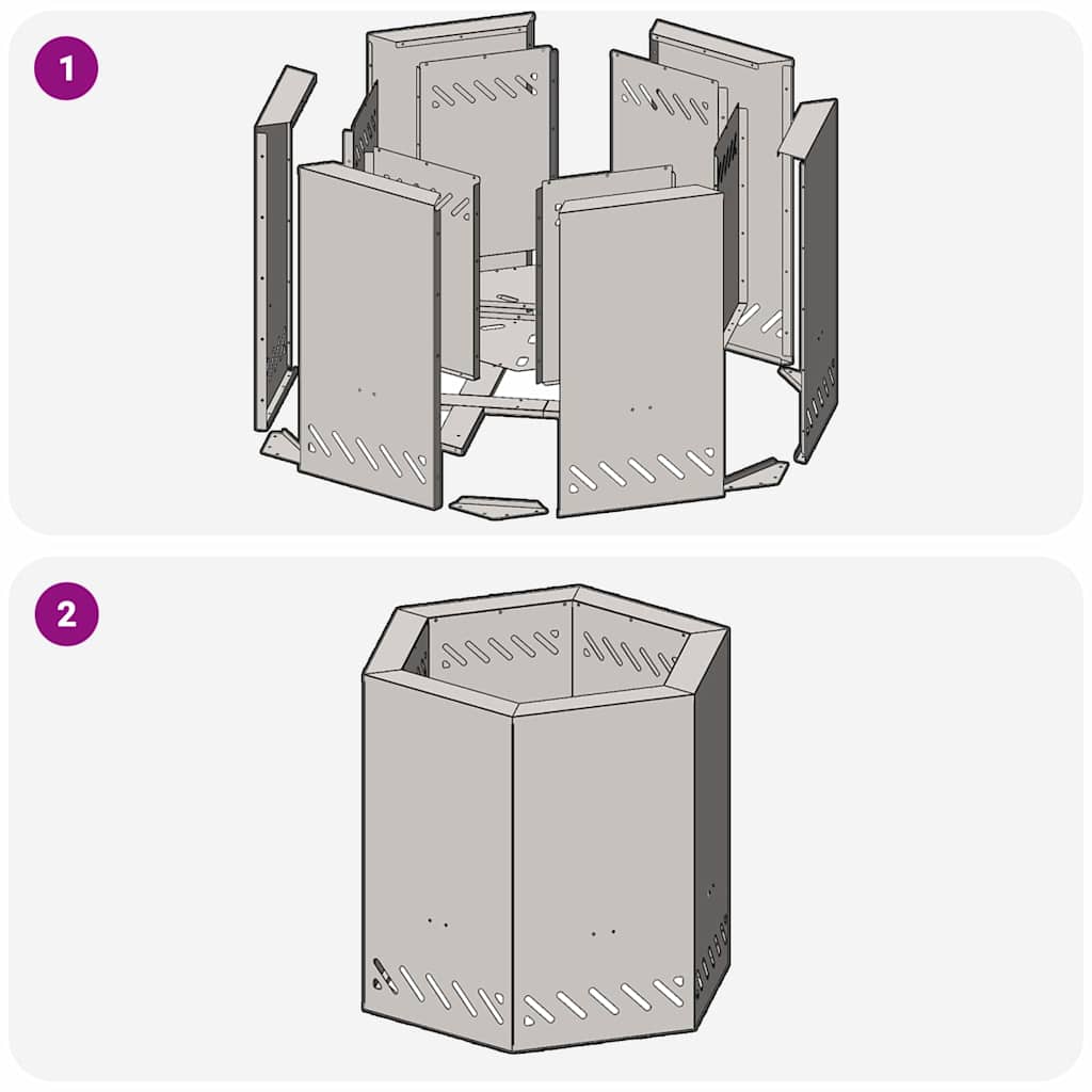 Fogueira Sem Fumaça Preto 48 x 48 x 51 cm Aço