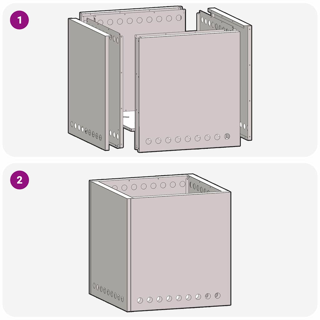 Fogueira Sem Fumaça Preto 48 x 48 x 50 cm Aço