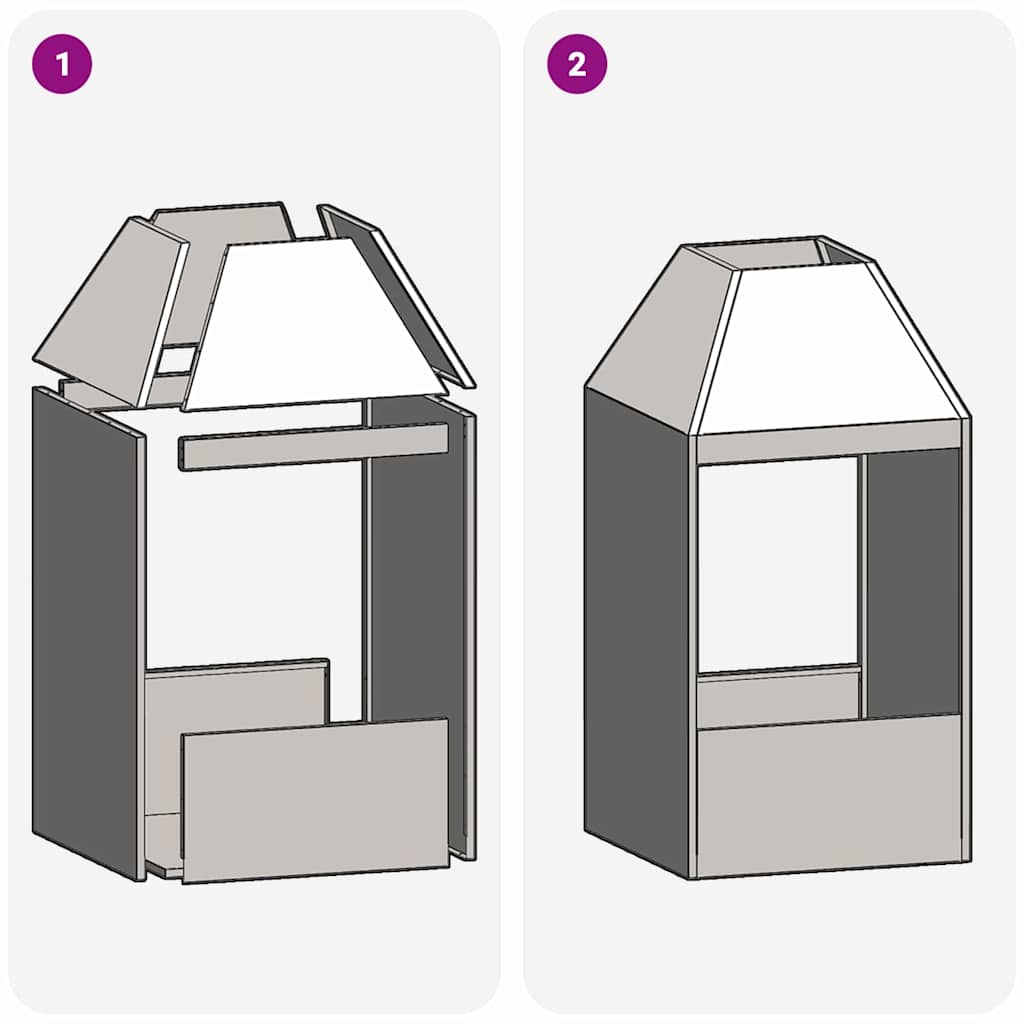 Fire Pit Castanho 50 x 50 x 100 cm Aço