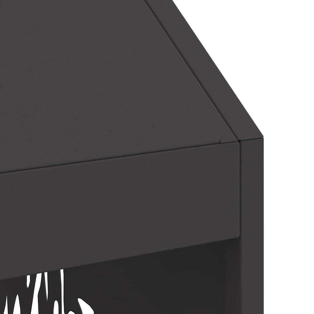 Fire Pit Preto 50 x 50 x 100 cm Aço