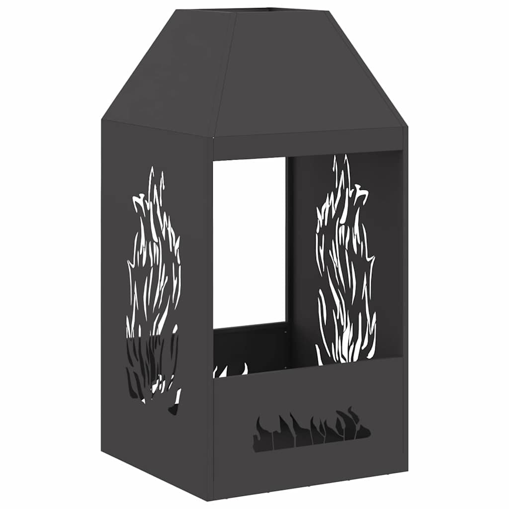 Fire Pit Preto 50 x 50 x 100 cm Aço