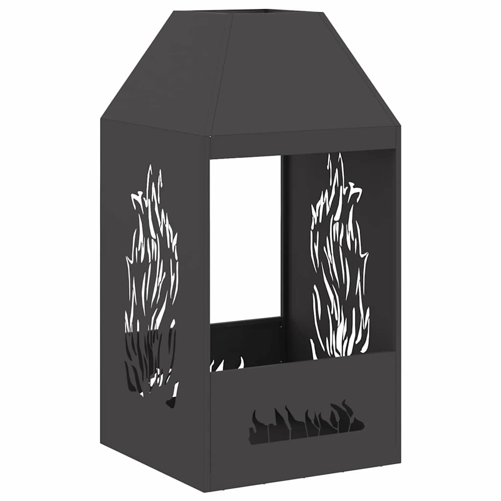 Fire Pit Preto 50 x 50 x 100 cm Aço