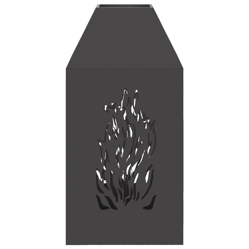 Fire Pit Preto 50 x 50 x 100 cm Aço