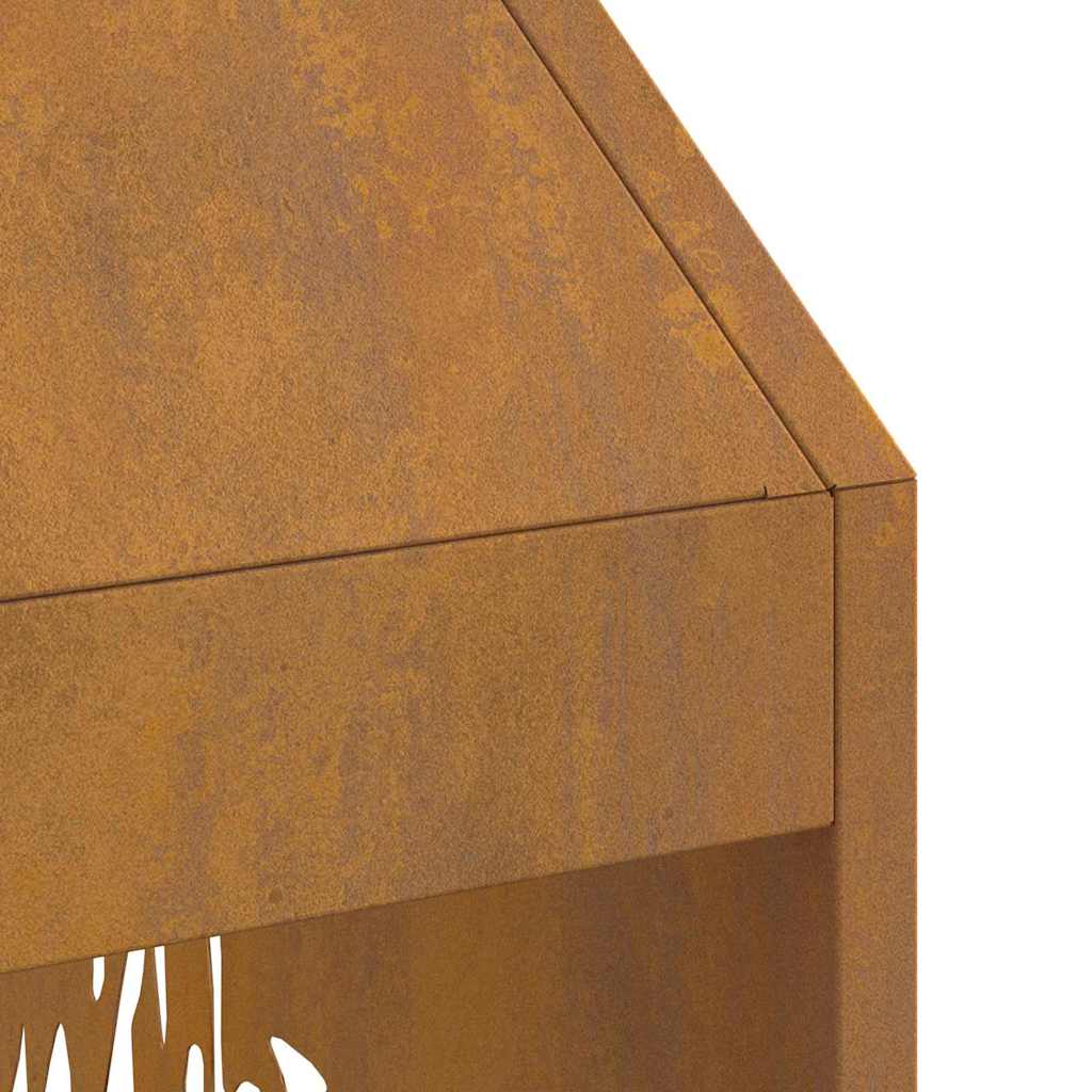 Fire Pit Castanho 50 x 50 x 100 cm Aço