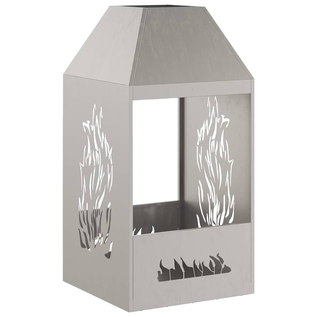 Fire Pit Castanho 50 x 50 x 100 cm Aço