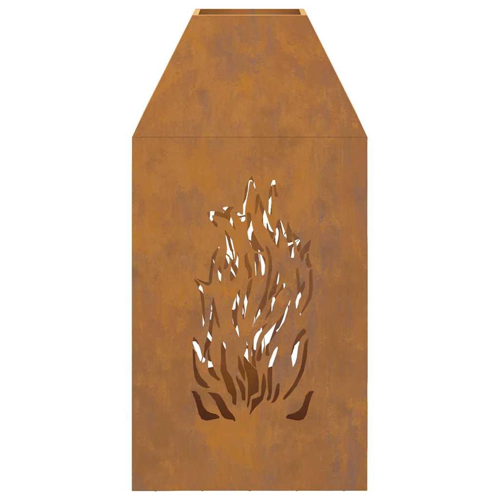 Fire Pit Castanho 50 x 50 x 100 cm Aço