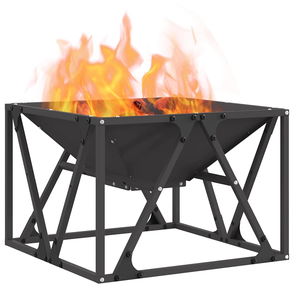 Fire Pit Preto 50 x 50 x 35 cm Aço