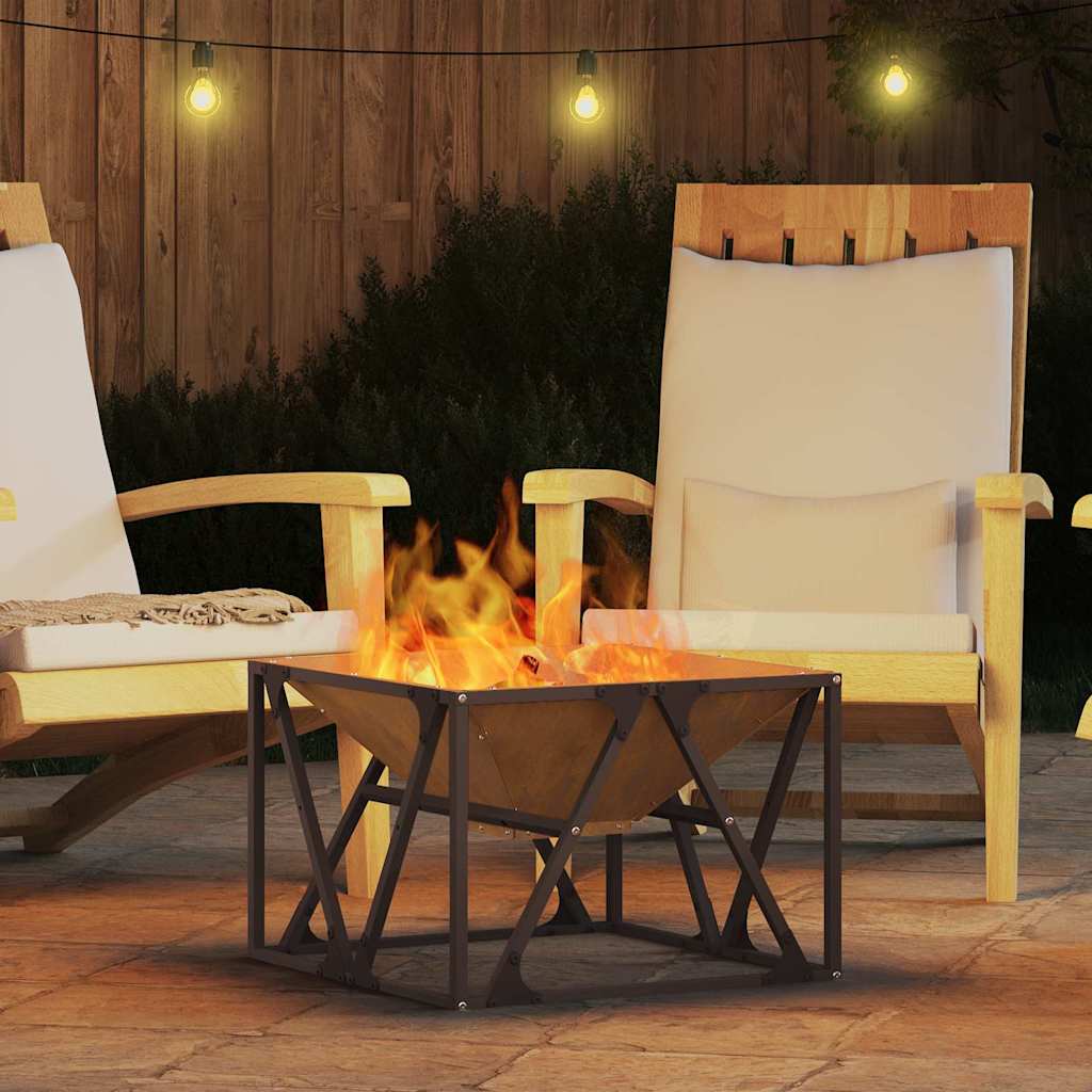 Fire Pit Castanho 50 x 50 x 35 cm Aço