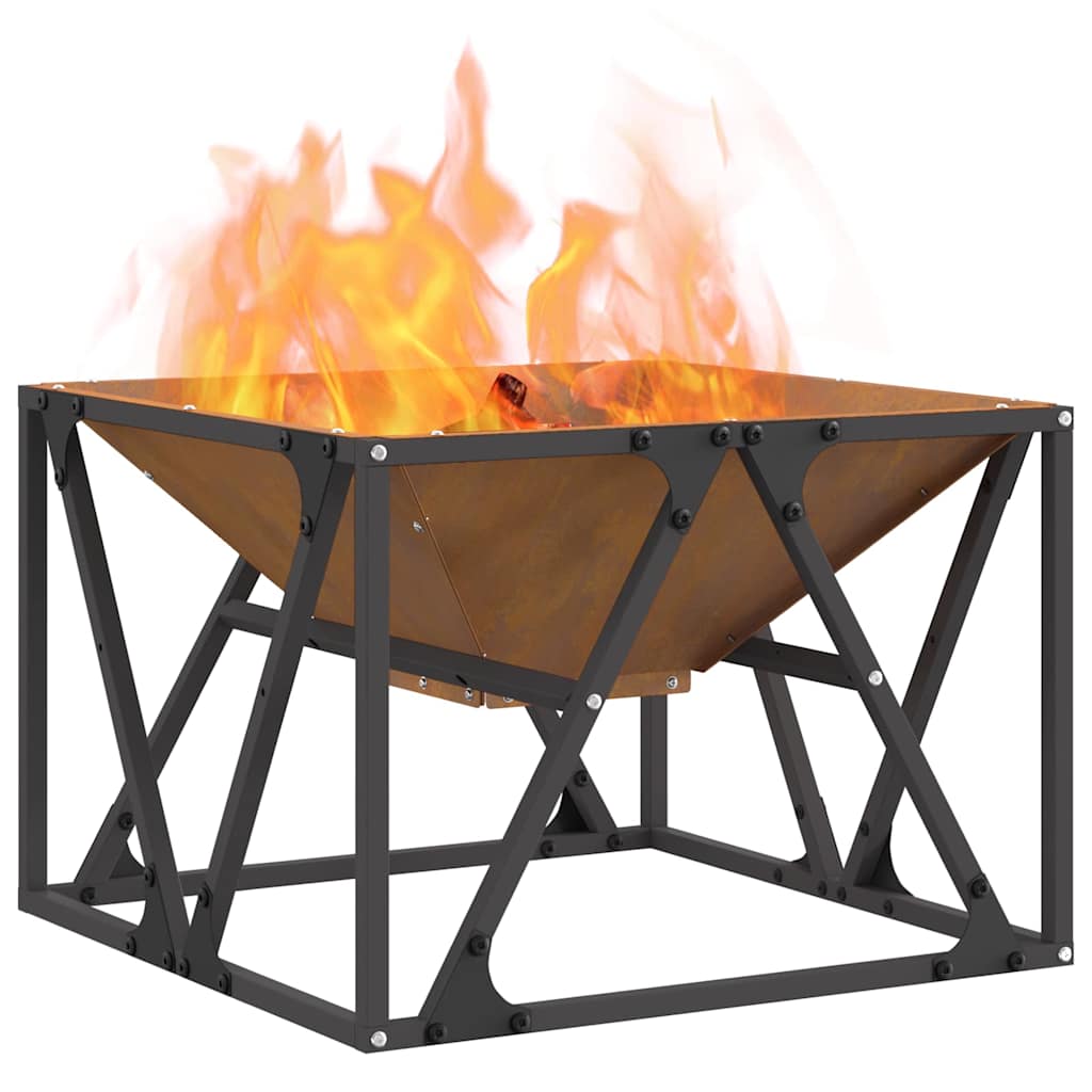 Fire Pit Castanho 50 x 50 x 35 cm Aço