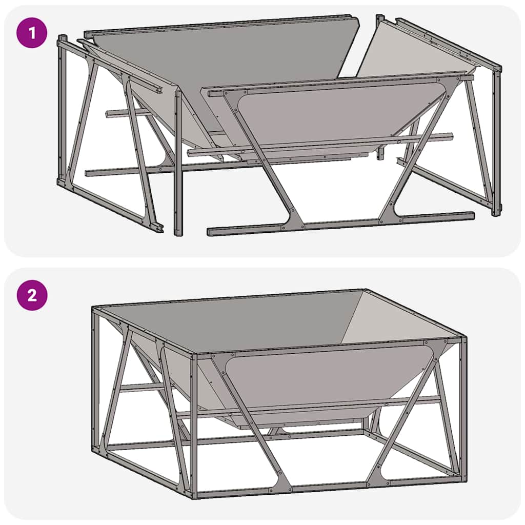 Fire Pit Preto 80 x 80 x 40 cm Aço